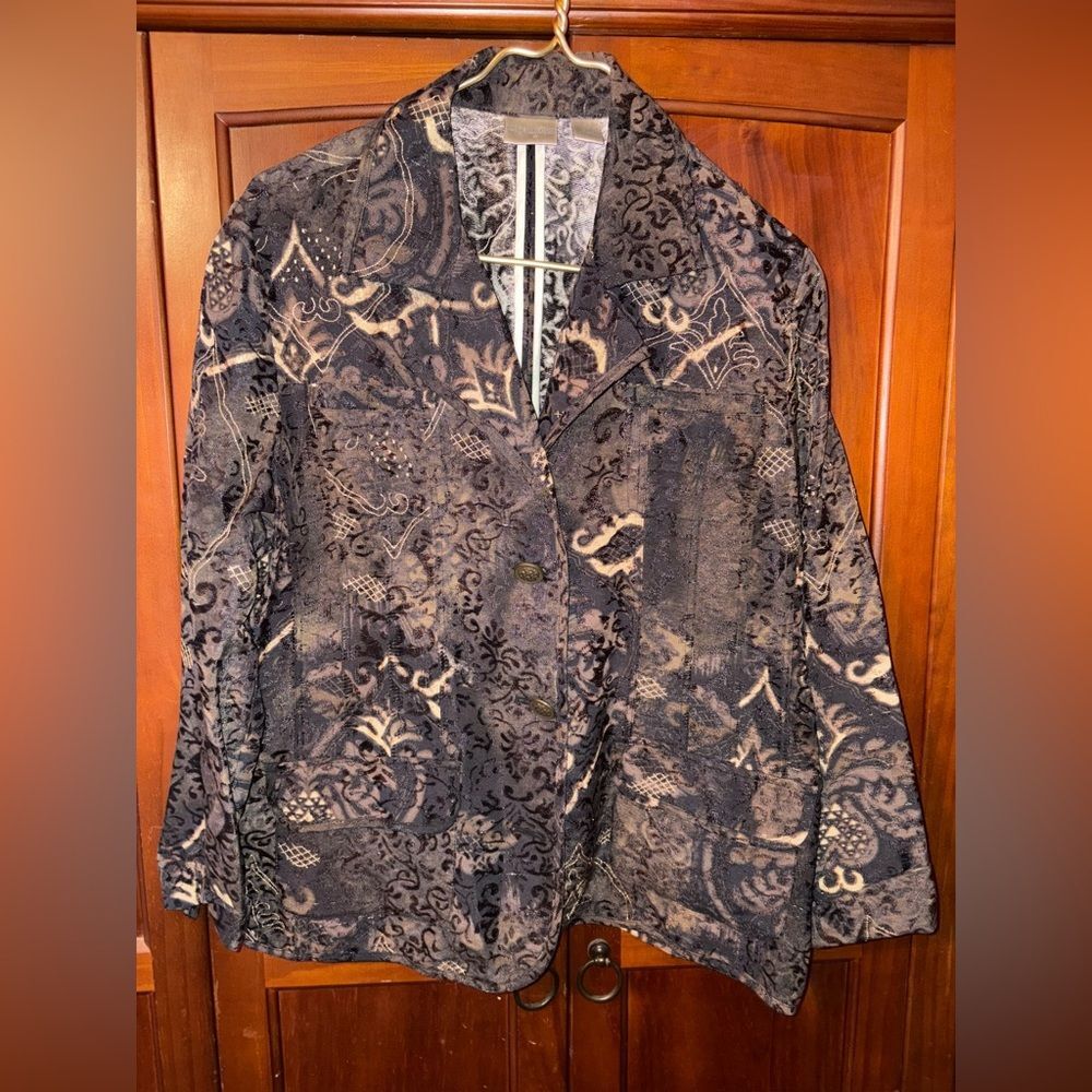 Chico's Black and Gold Textured Jacket #1439